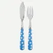 White Dots Light Blue Fish Set 8.25" (Knife, Fork)