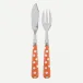 White Dots Orange Fish Set 8.25" (Knife, Fork)