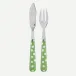 White Dots Garden Green Fish Set 8.25" (Knife, Fork)