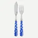 White Dots Lapis Blue Fish Set 8.25" (Fish Knife, Fish Fork)