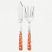 White Dots Orange 2-Pc Fish Serving Set 11" (Knife, Fork)