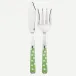 White Dots Garden Green 2-Pc Fish Serving Set 11" (Knife, Fork)