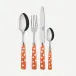 White Dots Orange 4-Pc Setting (Dinner Knife, Dinner Fork, Soup Spoon, Teaspoon)