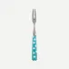 White Dots Turquoise Cocktail Fork 5.75"