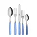 White Stripe Lapis Blue 5-Pc Setting (Dinner Knife, Dinner Fork, Soup Spoon, Salad Fork, Teaspoon)