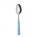 White Stripe Light Blue Dessert Spoon 7.5"