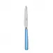 White Stripe Light Blue Dessert Knife 8"