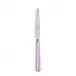 White Stripe Pink Dessert Knife 8"