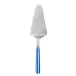 White Stripe Lapis Blue Tart Slicer 10"