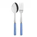 White Stripe Lapis Blue 2-Pc Serving Set 10.25" (Fork, Spoon)