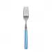 White Stripe Light Blue Cake Fork 6.5"