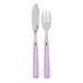 White Stripe Pink Fish Set 8.25" (Knife, Fork)