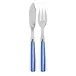 White Stripe Lapis Blue Fish Set 8.25" (Knife, Fork)