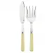 White Stripe Yellow 2-Pc Fish Serving Set 11" (Knife, Fork)