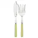 White Stripe Lime 2-Pc Fish Serving Set 11" (Knife, Fork)