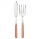 White Stripe Orange 2-Pc Fish Serving Set 11" (Knife, Fork)