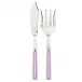 White Stripe Pink 2-Pc Fish Serving Set 11" (Knife, Fork)