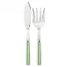 White Stripe Garden Green 2-Pc Fish Serving Set 11" (Knife, Fork)