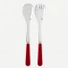 Duo Red Salad Plate Cutlery Set