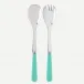 Duo Turquoise Salad Plate Cutlery Set