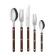 Bistrot Shiny Chocolate 5-Pc Setting (Dinner Knife, Dinner Fork, Soup Spoon, Salad Fork, Teaspoon)
