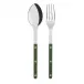 Bistrot Shiny Green 2-Pc Serving Set 10.25" (Fork, Spoon)