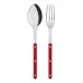 Bistrot Shiny Red 2-Pc Serving Set 10.25" (Fork, Spoon)