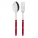 Bistrot Shiny Burgundy 2-Pc Serving Set 10.25" (Fork, Spoon)