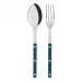 Bistrot Shiny Solid AquamarineBistrot Shiny Aquamarine 2-Pc Serving Set 10.25" (Fork, Spoon)