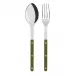Bistrot Shiny Green Fern 2-Pc Serving Set 10.25" (Fork, Spoon)