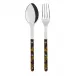 Bistrot Shiny Faux Tortoise 2-Pc Serving Set 10.25" (Fork, Spoon)