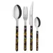 Bistrot Shiny Faux Tortoise 4-Pc Setting (Dinner Knife, Dinner Fork, Soup Spoon, Teaspoon)