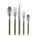 Bistrot Vintage Green Fern 5-Pc Setting (Dinner Knife, Dinner Fork, Soup Spoon, Salad Fork, Teaspoon)