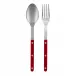 Bistrot Vintage Burgundy 2-Pc Serving Set 10.25" (Fork, Spoon) Burgundy