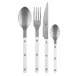 Bistrot Vintage White 4-Pc Setting (Dinner Knife, Dinner Fork, Soup Spoon, Teaspoon)