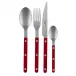 Bistrot Vintage Burgundy 4-Pc Setting (Dinner Knife, Dinner Fork, Soup Spoon, Teaspoon)