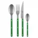 Bistrot Vintage Garden Green 4-Pc Setting (Dinner Knife, Dinner Fork, Soup Spoon, Teaspoon)