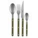 Bistrot Vintage Green Fern 4-Pc Setting (Dinner Knife, Dinner Fork, Soup Spoon, Teaspoon)