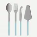 Bistrot Vintage Pastel Blue Set Of 4 Serving Pieces (Serving Spoon, Serving Fork, Cheese Knife Large, Tart Slicer)