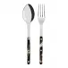 Bistrot Shiny Dune Black 2-Pc Serving Set 10.25" (Fork, Spoon)