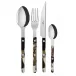 Bistrot Shiny Dune Black 4-Pc Setting (Dinner Knife, Dinner Fork, Soup Spoon, Teaspoon)