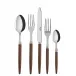 Jonc Dark Wood 5-Pc Setting (Dinner Knife, Dinner Fork, Soup Spoon, Salad Fork, Teaspoon)