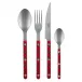 Bistrot Vintage Tartan Red 4-Pc Setting (Dinner Knife, Dinner Fork, Soup Spoon, Teaspoon)