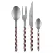 Bistrot Vintage Tartan White 4-Pc Setting (Dinner Knife, Dinner Fork, Soup Spoon, Teaspoon)
