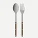 Bistrot Vintage Pearly Brown 2-Pc Serving Set 10.25" (Fork, Spoon)