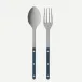 Bistrot Vintage Pearly Steel Blue 2-Pc Serving Set 10.25" (Fork, Spoon)