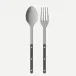 Bistrot Vintage Pearly Dark Grey 2-Pc Serving Set 10.25" (Fork, Spoon)