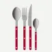 Bistrot Vintage Pearly Red 24-Pc Flatware Set (6x dinner knives, dinner forks, soup spoons, teaspoons)