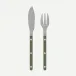 Bistrot Vintage Pearly Dark Green Fish Set 8.25"