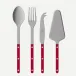 Bistrot Vintage Pearly Red Set Of 4 Serving Pieces (Serving Spoon, Serving Fork, Cheese Knife Large, Pie/Tart Server)